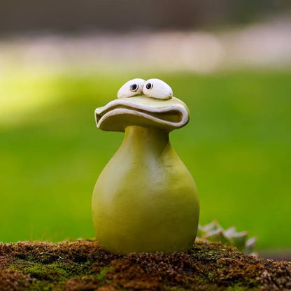 Cute-ugly Big Mouth Frog Figurine, Healing Resin Desktop Decoration, Garden Balcony Landscape Set
