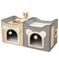 2-in-1 Cat House Bed with Scratching Pad